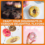 Baker’s Friend Mini Donut Maker Machine for Home, 6 x 3'' Mini Doughnut Maker Machine, Donut Maker for Kids, Maquina Para Hacer Donas, Donut Baking Pan, Donut Party, Aqua