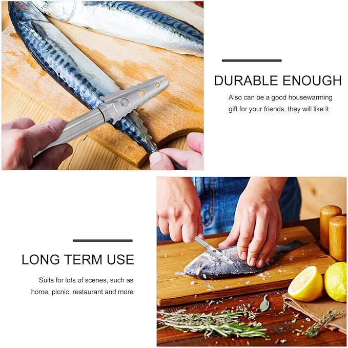 GALPADA Fish Scale Scraper 304 Stainless Steel Manual Fish Scale Remover Kitchen Gadget for Home Seafood Cleaning Tool