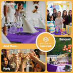 BRILLMAX 4 Pack Purple Tablecloths for 8 Foot Rectangle Tables 90 x 156 Inch - 8ft Rectangular Bulk Linen Polyester Fabric Washable Cloth Cover for Wedding Reception Banquet Birthday Party