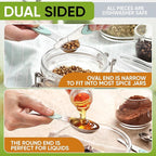 Spring Chef Magnetic Measuring Cups & Spoons Set, Patented, Strong N45 Magnets, Heavy Duty Stainless Steel Fits in Spice Jars for Baking & Cooking, BPA Free, Round Set of 15 with Leveler, Mint