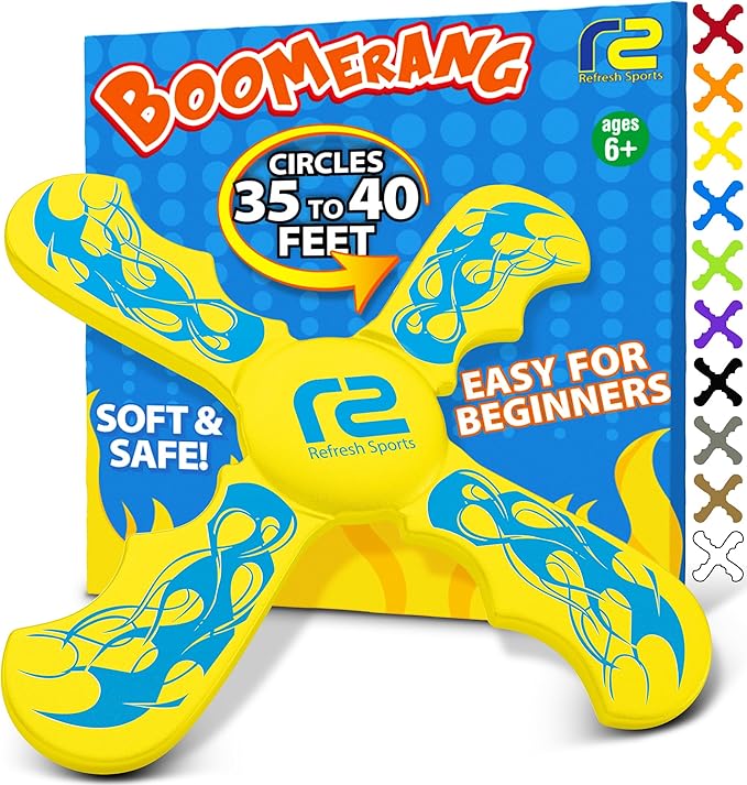 Kids Beach Toys Boomerang - Ultimate Beach Boomerangs for Beaches - Fun Easter Basket Stuffers for Boys & Girls - Playdates Sand Toys Soft Colorful Designs & Tons Of Fun Toy Easter Gifts For Kids