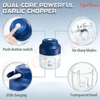 Mini Electric Food, Vegetable, Onion, Garlic, Nut Chopper, Processor & Cutter with Container