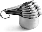 Spring Chef Stainless Steel Magnetic Measuring Spoons Set of 8, Black & Measuring Cups Set of 7