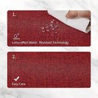 BALCONY & FALCON Placemats Set of 6 Faux Linen Cloth Place Mats Washable Waterproof Wrinkle Resistant Table Placemats for Dining Kitchen Farmhouse Indoor & Outdoor Use(Ruby Red, 13.8”x 17.7”