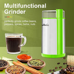 Coffee Grinder, Wancle Electric Coffee Grinder, Quiet Spice Grinder, One Touch Coffee Mill for Beans, Spices and More, with Clean Brush (Green+Stainless Steel+Green)