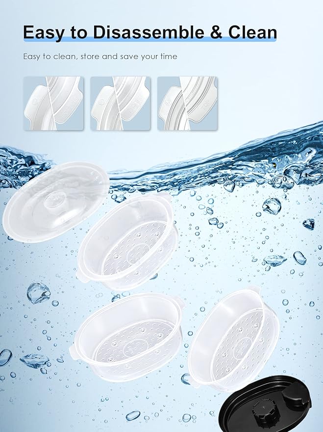 13.7QT Electric Food Steamer for Cooking, Vegetable Steamer with 3 Tiers BPA-Free Baskets, 800W Fast Simultaneous Cooking, 60-Minute Timer, Ideal for Veggies Seafood Rice