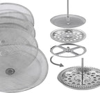 Sivaphe 6 Pieces French Press Replacement Filters Part, 3.15-4 Inch Cafetiere Coffee Maker Filter Stainless Steel, French Press Metal Mesh Screen for 1000 ml/ 34 oz/ 8 cup French Coffee and Tea Press