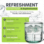COURONNE CO. Clear Recycled Drinking Glass Tumbler, Perfect for Cocktails, Refreshments & Everyday Use, Restaurant Grade, Crafted without lead-based materials (10.1 Oz, Flora), Pack of 6