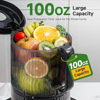 Cold Press Juicer, 3-in-1 Juicer Machines with 6.5" Large Feed Chute for Whole Fruits & Vegetables, 100oz Large Capacity for Family Use, Makes Juice, Nut Milk & Sorbet