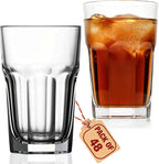 Highball Drinking Glasses Set of 48, 12.5 oz Glass Tumbler - Water Glasses & Beer Glassware for Kitchen - Durable Drinkware Set for Juice, Soda, Iced Tea & Cocktails - Heavy Base, Dishwasher Safe