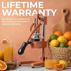Zulay Kitchen Cast Iron Juicer - Easy-to-Clean Heavy-Duty Manual Juicer, Professional Citrus Juicer - Stainless Steel Lemon Squeezer - Manual Citrus Press & Orange Squeezer - Orange Juicer
