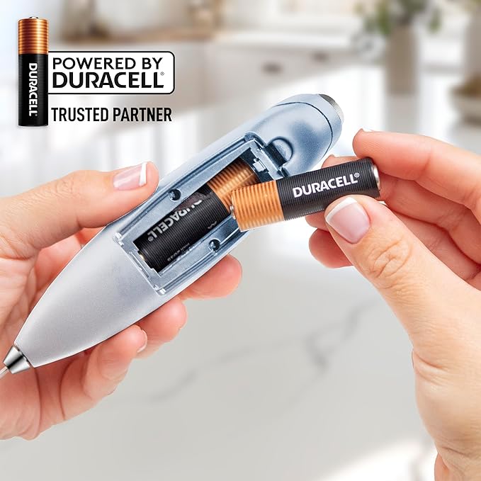 Zulay Kitchen Powerful Milk Frother Wand With 4 AA Duracell Batteries - Ultra Fast Handheld Drink Mixer - Electric Whisk Foam Maker for Coffee, Lattes, Cappuccino, Matcha & Creamer - Cloud