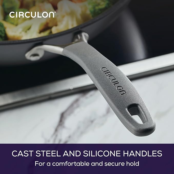 Circulon A1 Series with ScratchDefense Nonstick Induction Cookware Stir Fry Pan, Wok Pan, 13.25-Inch, Graphite