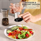 Salt and Pepper Grinder Set – Manual Salt Grinder and Pepper Mill for Black Pepper, Sea Salt – Refillable, Easy-to-Use Salt & Pepper Mill Set