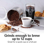 Hamilton Beach Fresh Grind Electric Coffee Grinder for Beans,Spices and More,Stainless Steel Blades,Removable Chamber,Makes up to 12 Cups,Black,(Pack of 2)