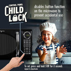 Nostalgia Retro Microwave Oven - 0.7 Cu Ft, 700-Watt Countertop Size with Glass Turntable, Child Safety Lock, 8 Auto-Cook Programs, Digital Clock - Black