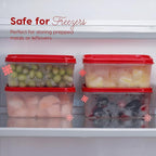 IRIS USA 12 PC Plastic Food Storage Containers With Lids | 6 Meal Prep Containers & 6 Lids| Leftovers Potluck Office Lunch Salad Snack Fruit, Microwave Dishwasher Freezer Safe, BPA Free, Clear/Red