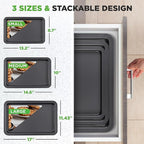 NutriChef 3-Piece Nonstick Baking Sheet Set – Non-Toxic Cookie Sheets for Everyday Baking – Small, Medium & Large Oven Safe Bakeware Trays – Warp-Resistant, Easy to Clean & Dishwasher Safe