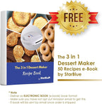 Mini-Donuts Maker, Mini-Pie and Quiche Maker, Taiyaki Maker – NEW 3 in 1 Three Slices Detachable Dessert Maker by StarBlue – White AC 110-120V 50/60Hz 700-800W