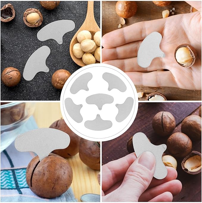 Homoyoyo Iron Macadamia Nut Opener Tool Set 50pcs, Heavy-duty Iron Nut Splitter for Pecan and Dried Fruit Cracking, Kitchen Specialty Gadget for Home and Professional Use