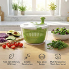 5QT Large Salad Spinner, Detachable Fruit & Vegetable Washer Dryer with Colander, Easy-Clean Lettuce Spinner for Kitchen, Dishwasher-Friendly Vegetable Dryer Basket