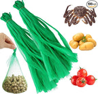 100Pcs Produce Mesh Bags,20 Inch Seafood Boil Bags Packing Supplies Net,Reusable Mesh Nylon Netting Bulk Storage Bag for vegetables Storage Fruits Seafood and Other Agricultural Products(Green)