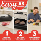 Gourmia Smokeless Indoor Grill & Air Fryer raclette grill with Smoke Extracting Technology for indoor grill Extra-Large Nonstick Cooking electric grill indoor Korean BBQ Style 6 Quart FoodStation™
