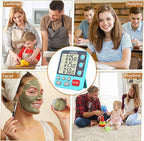 FCXJTU Digital Dual Triple Kitchen Timer, 3 Channels Magnetic Countdown Stopwatch Timer for Cooking, Loud Alarm Large Display Multi Food Memory Timer for Seniors & Teachers Battery Included (Blue)