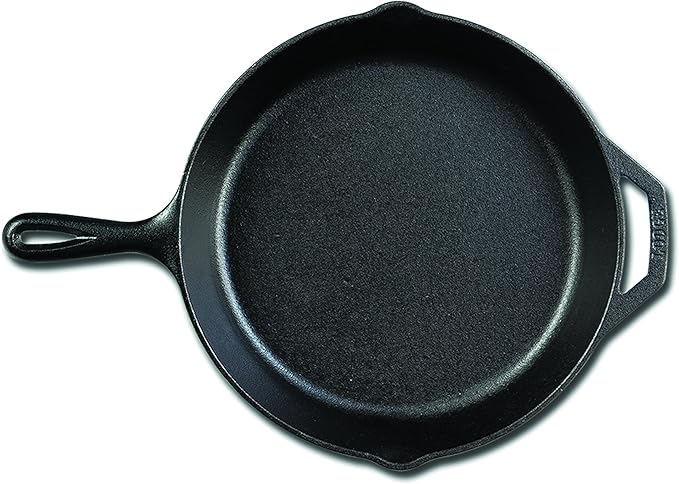 Lodge Seasoned Cast Iron Skillet - PFAS-Free, Non-Toxic Cookware - Use with an Oven, Stove, Grill, or Campfire - Naturally Non-Stick & Oven Safe - 12 Inches