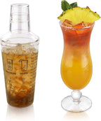 True Maraca Cocktail Shaker with Built In Strainer, Drink Mixer with 7 Classic Drink Recipes & Measurements, Perfect for Game Nights, BBQ, House Party, Picnic, Home Bar Accessories, 16 oz, Set of 1