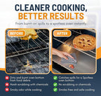Oven Liners for Bottom of Oven - 4 Pack Large Heavy Duty Mats, 17”x25” Non-Stick Reusable Liner for Electric, Gas, Toasters, Grills - BPA & PFOA Free Kitchen Accessory to Keep It Clean (Silver)