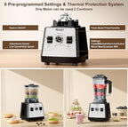 Blenders for Kitchen, Smoothie Blender, 2400W/1000W Prasky Blender & Grinder Combo, 25,000 RPM High Speed, 68oz BPA-Free Food Processor, Countertop Blender for Smoothies, Shakes & Food (White,2L)