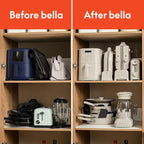 bella 8 Piece Cookware Set, Fits-anywhere™ Kitchenware w EverGood™ Ceramic Nonstick Coating, Removable Handles, Dishwasher & Oven Safe, All Stovetops Compatible, Glass Lids w Silicone Rims, Oatmilk