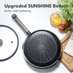 SENSARTE 17Pcs Nonstick Cookware Set Pots and Pans Set Kitchen Cooking Frying Pans with Stay-cool Handle, Dishwasher Safe, Induction Compatible, PFOA/PFOS Free, Black