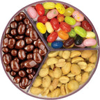 Handy Gourmet The Original Polystyrene Triple Candy Machine - Fun Candy & Nut Dispenser - New & Improved (Red) - 360 Degree and 3 Compartments