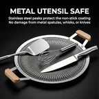 Nonstick Stainless Steel Cookware, Griddle Pan with PFAS-Free PURELYSEAR Ceramic Technology, Scratch Proof, Cool Grip Handles, Dishwasher Safe
