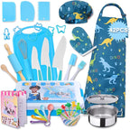 42-Piece Kids Cooking Set - Real Knife, Baking Set, Pots & Pans, Pretend Play Toys - Apron & Chef Hat for Boys