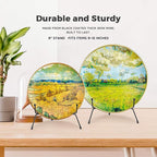 Mocoosy 4 Pack 8 Inch Improved Anti-Slip Plate Stands for Display, Plate Holder Display Stand, Picture Frame Holder Stand, Black Iron Easel Stands for Photo, Decorative Plate, Tablets and Table Art