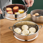 BinaryABC Stainless Steel Dumpling Steamer Basket for Pot,20cm Steamer Insert for Food Veggie Rice Noodle Roll (7.87INCH)