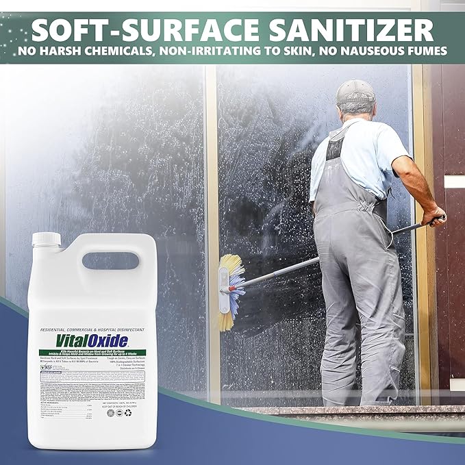 Vital Oxide Disinfectant, Deodorizer, Cleaner, Food-Contact Sanitizer, Virucide – (EPA registration #82972-1) – Kills Mold & Mildew, Eliminates Odors-1 Gallon