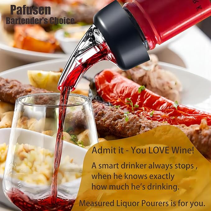 3 Pack Measured Pour Spout, Bottle Pourers for Alcohol - Shot Pourer Cocktail Liquor Dispenser Bar Bartending Tool - 1.5oz/45ml