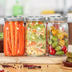 Esrentle Mason Jars 32 oz Wide Mouth - 12 Pack Quart Glass Mason Jars with Airtight Lids and Bands for Canning, Pickling, Food Storage, Fermenting, Leak Proof, Reusable