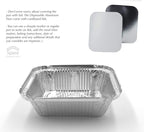 55 Pack - Small Foil Pans with Lids - To Go Food Containers with Lids 1lb Mini Aluminum Pans Freezer Safe Foil Take out Trays Heat proof Aluminum Meal Prep Containers 5.5x4.5x1.9 in