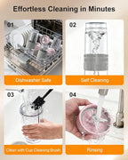 Smoothie Blender, 650W Personal Blenders for Shakes and Smoothies with Grinder Cup & 2 BPA-Free Portable Cups (20oz+14oz), Portable Blender for Juices, Smoothies Maker for Kitchen, Pink