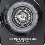 URintells Cuising Espresso Grinder, Burr Coffee Grinder with 51 Grind Settings, Precision Timer, Stainless Steel Coffee Grinder with Easy Cleaning, Anti-Static Design & 3 Operation Modes