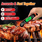 Meat Thermometer Digital, IP67 Waterproof Food Thermometer for Cooking and Baking, Instant Read Meat Thermometer with Backlight, Hold Function & Magnet for Kitchen, Beef, Grill, BBQ, Candy, Turkey