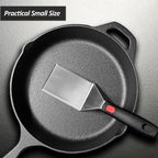 Small Spatula for Cast Iron Skillets, Full Tang silicone Handle, Heat Resistant, Commercial Grade Heavy Duty Turner, Press Burger Spatula Turner for Flipper, Cooking, Serving, 2.7" Wide