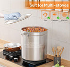 ROVSUN 36-Quart Stainless Steel Turkey Fryer & Seafood Boil Pot with Basket, Lid & Hook, Large Stock Pot for Outdoor Cooking of Turkey, Crawfish, Crab, Lobster & Shrimp
