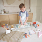 Wooden Baking Set for Kids - A Complete Set of Real Kitchen Utensils Gives Toddlers a Fun Cooking Experience - Durable Safe to Use Tools are Perfect for Gifting to Create Lasting Family Memories
