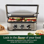 Cuisinart Griddler Indoor Grill, Panini Press, Sandwich Maker & More, 5-in-1 Grilling, Dishwasher-Safe Nonstick Cooking Plates, GR-4NNAS, Stainless Steel